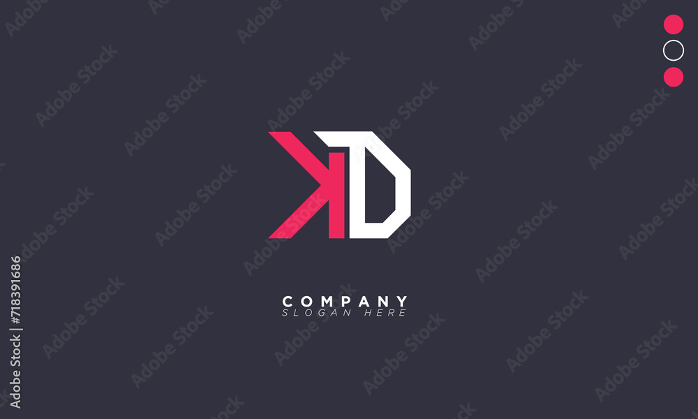 KD Alphabet letters Initials Monogram logo DK, K and D KD Alphabet letters Initials Monogram logo DK, K and D