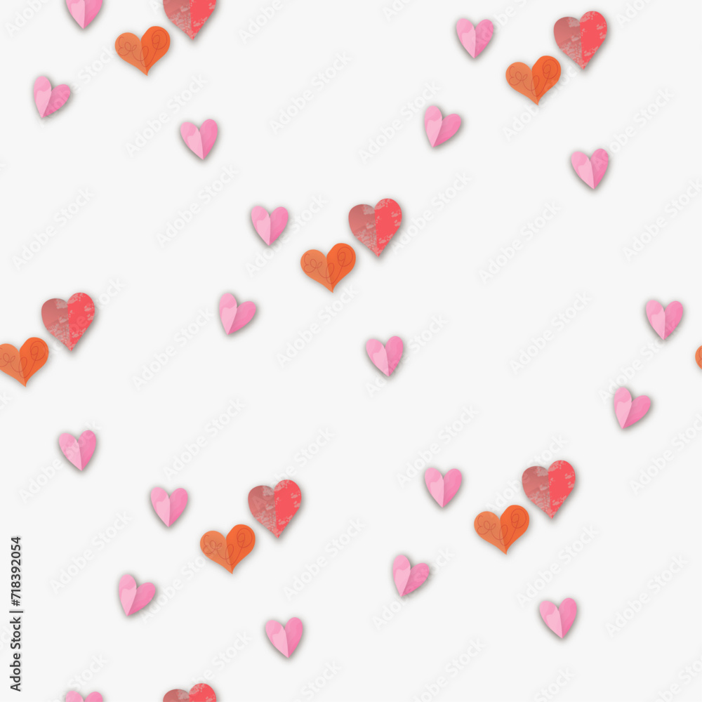 background with hearts: various interesting hearts on a light background. vector graphics for valentins tag