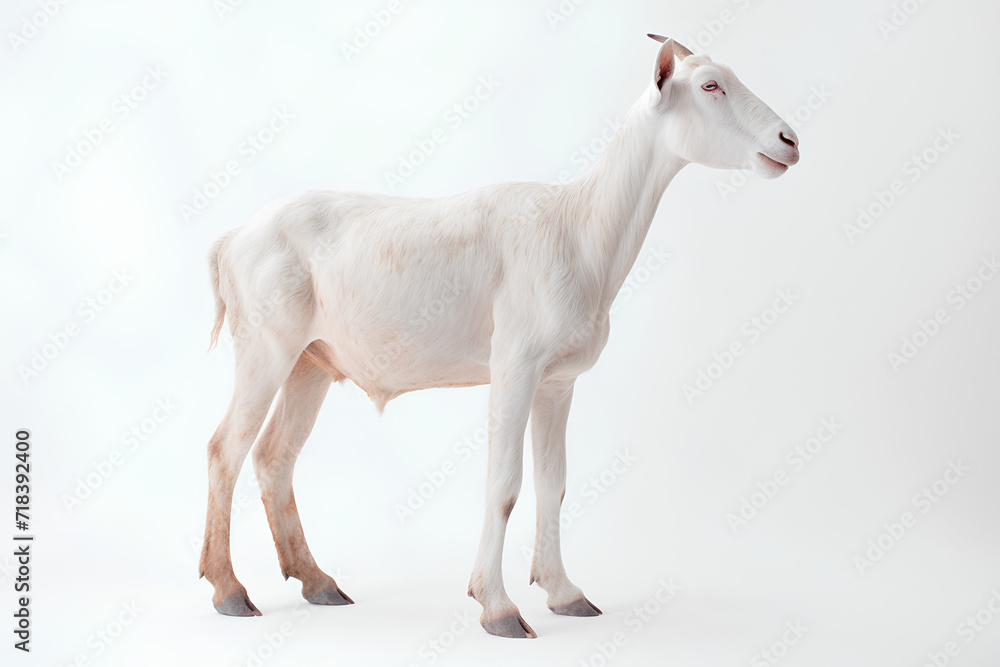Fototapeta premium goat on white