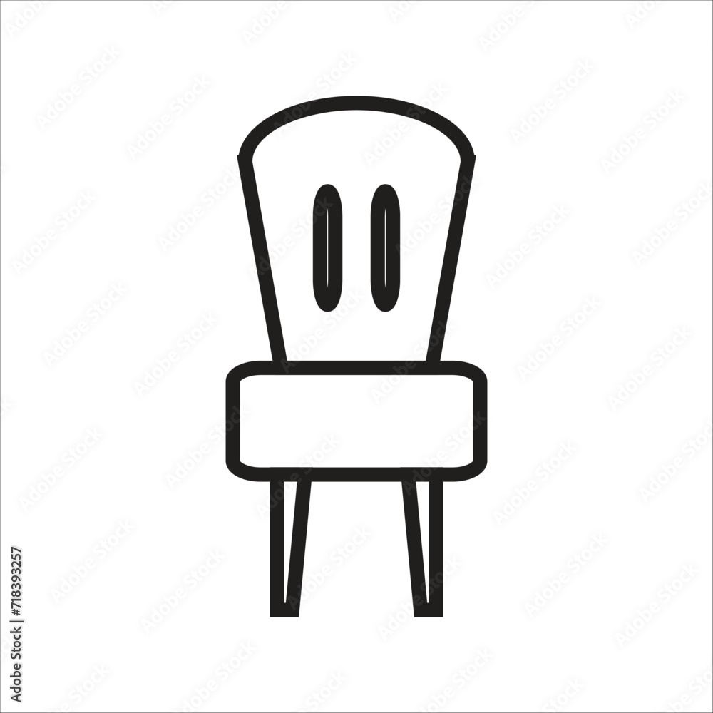 Obraz premium chair vector icon line template