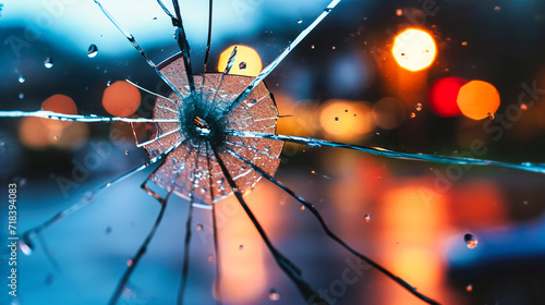 Broken Window and Vandalism, Abstract Shattered Glass, Dangerous and Sharp Destruction, Transparent and Wrecked Background, Crime and Damage, Fracture and Impact