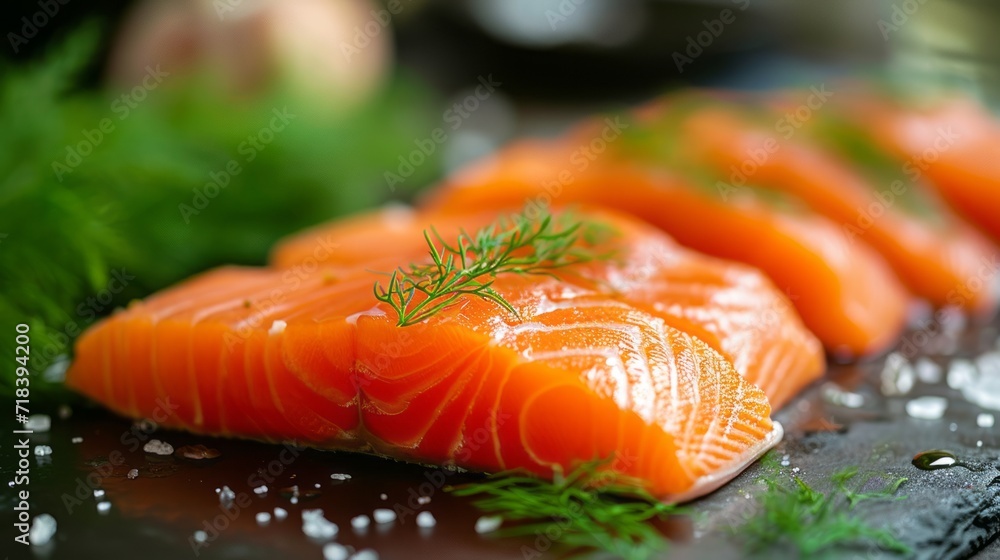 Cooking slice of salmon in the kitchen. Generative AI Cooking slice of salmon in the kitchen. Generative AI