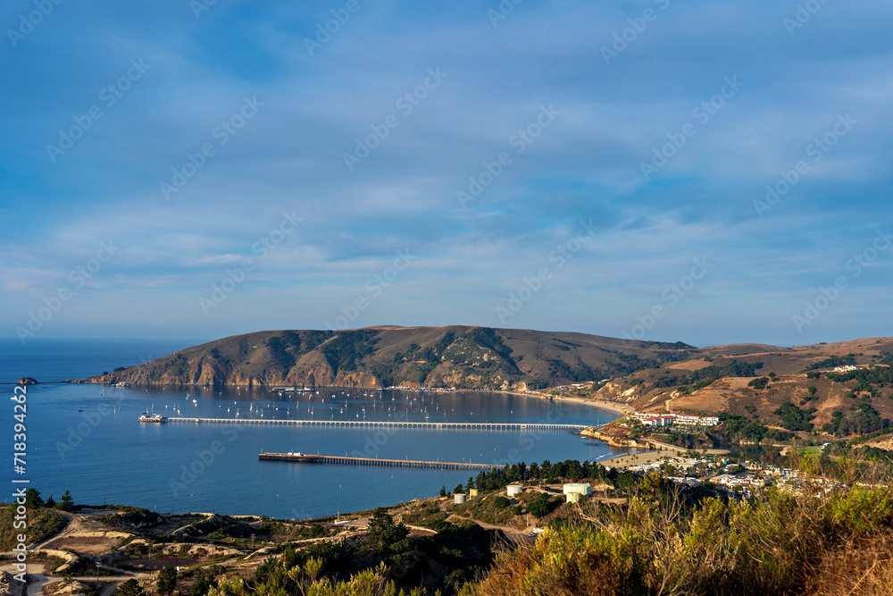 View of mountains, pier, sea, ocean and hills View of mountains, pier, sea, ocean and hills