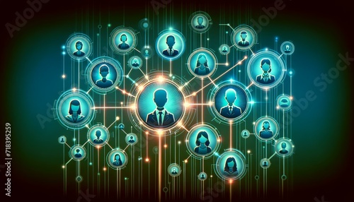 Wallpaper Mural Digital Network of Human Connections, Technology Concept Torontodigital.ca