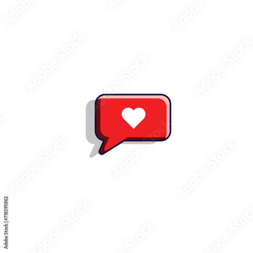 Modern Style Heart Message IconHand Drawing, Illustration, Vector