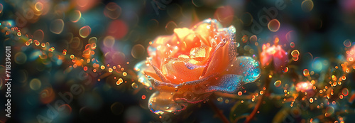 Rose on a  background with bokeh