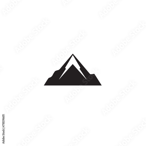 Mountain in cartoon  doodle style . Image for t shirt. Isolated 2d vector illustration in logo  icon  sketch style  Eps 10  black and white. AI Generative