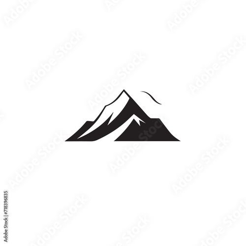 Mountain in cartoon, doodle style . Image for t shirt. Isolated 2d vector illustration in logo, icon, sketch style, Eps 10, black and white. AI Generative © Alexey