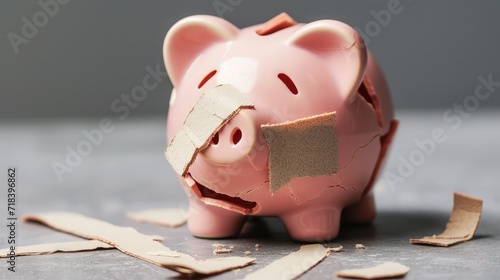 Broken piggy bank