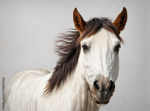 Horse Purity on a White Canvas
