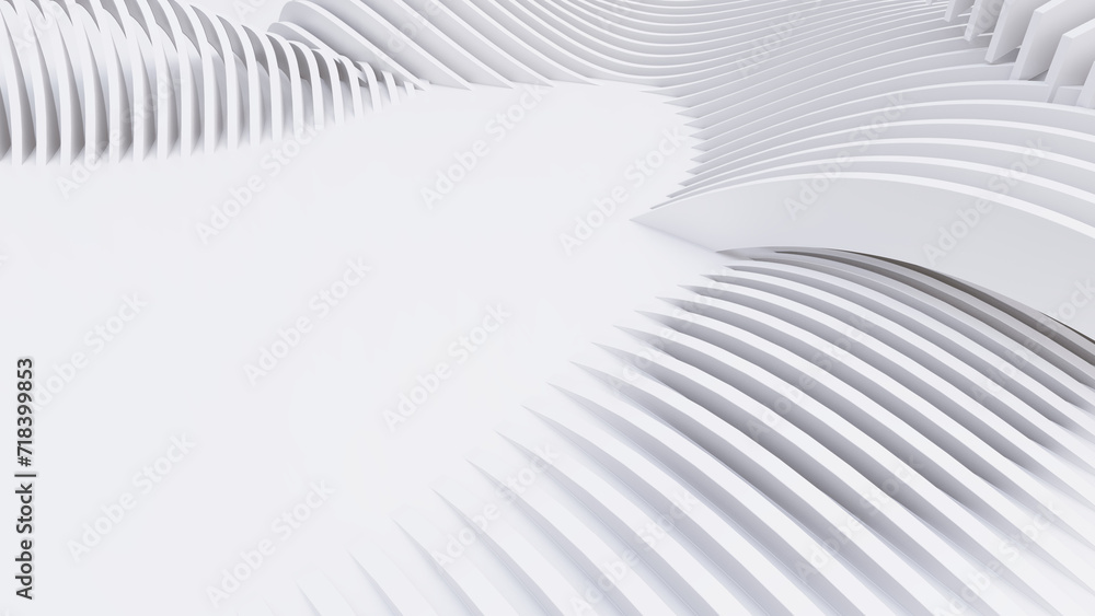 Abstract Curved Shapes. White Circular Background. Abstract Curved Shapes. White Circular Background.