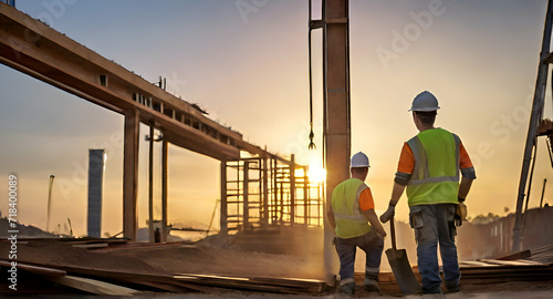 Construction workers on the site