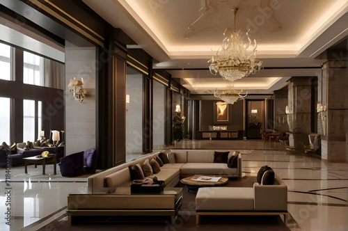 Interior view of the luxury hotel