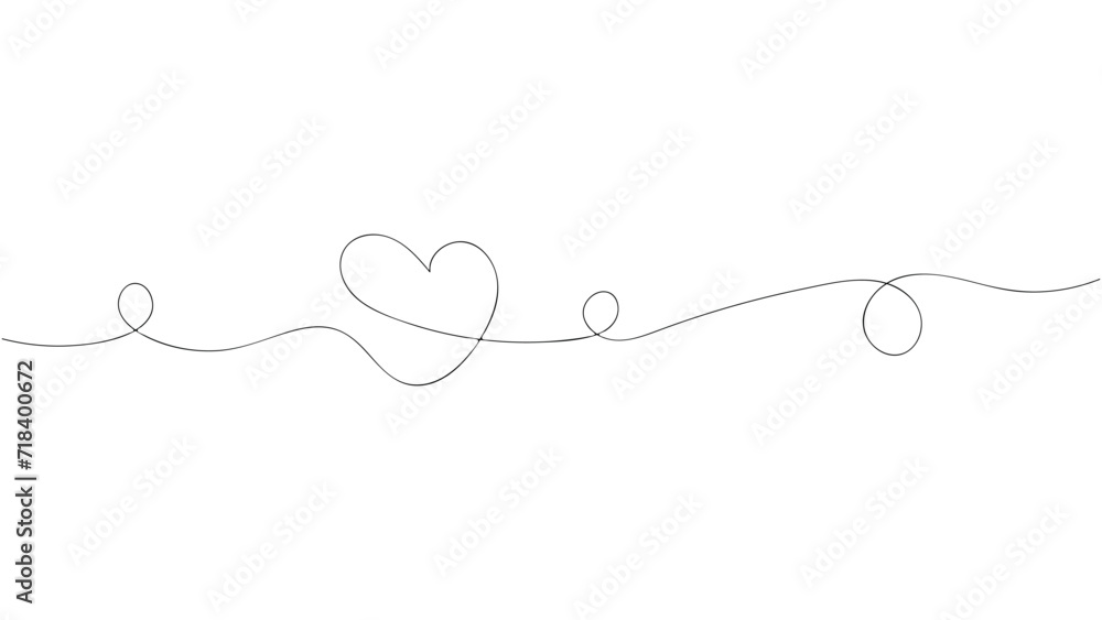 Web Banner for Valentine's Day. Abstract hearts in the form of a continuous line pattern on a white background. Web Banner for Valentine's Day. Abstract hearts in the form of a continuous line pattern on a white background.