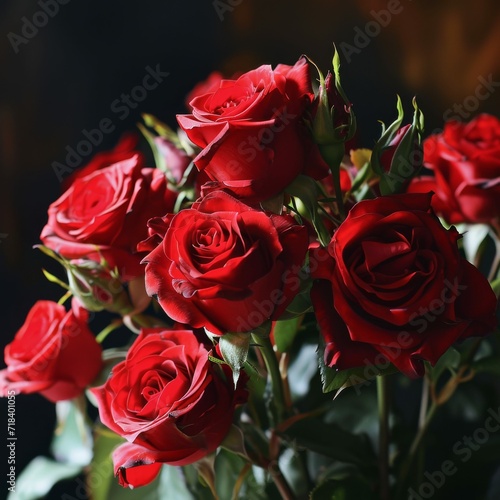 Vibrant Red Roses in Vase