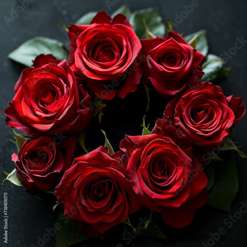 Circle of Red Roses  A Vibrant Floral Arrangement