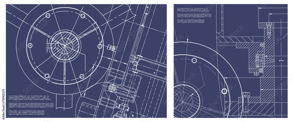 Fototapeta premium Engineering illustration set. Cover, flyer, banner, background
