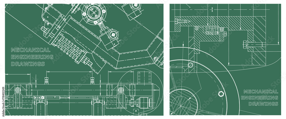 Engineering illustration set. Cover, flyer, banner, background