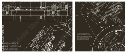 Engineering illustration set. Cover, flyer, banner, background