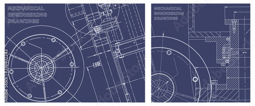 Engineering illustration set. Cover, flyer, banner, background