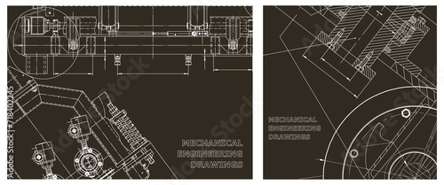 Engineering illustration set. Cover, flyer, banner, background