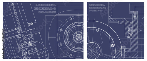 Engineering illustration set. Cover, flyer, banner, background