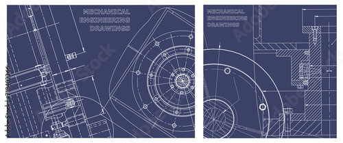 Engineering illustration set. Cover, flyer, banner, background