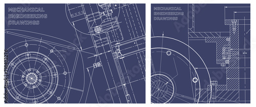 Engineering illustration set. Cover, flyer, banner, background