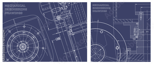 Engineering illustration set. Cover, flyer, banner, background