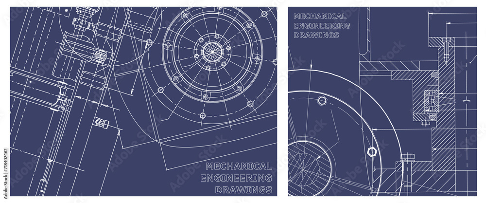 Obraz premium Engineering illustration set. Cover, flyer, banner, background