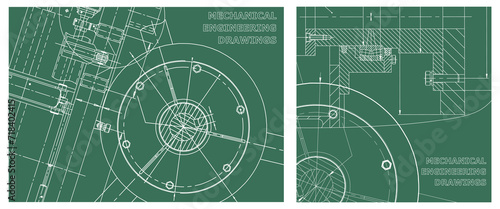 Engineering illustration set. Cover  flyer  banner  background