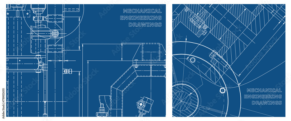 Engineering illustration set. Cover, flyer, banner, background