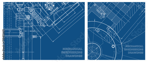 Engineering illustration set. Cover, flyer, banner, background