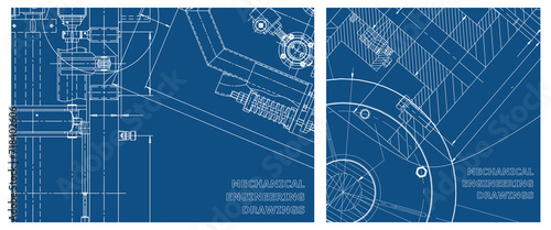 Engineering illustration set. Cover, flyer, banner, background