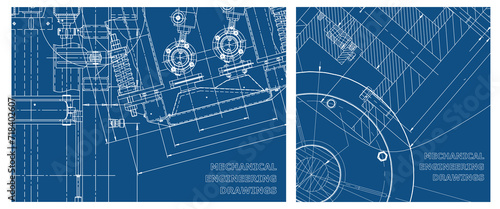 Engineering illustration set. Cover, flyer, banner, background