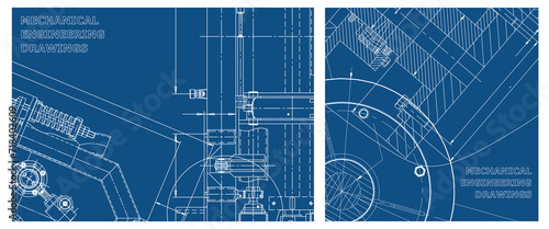 Engineering illustration set. Cover, flyer, banner, background