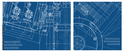 Engineering illustration set. Cover, flyer, banner, background