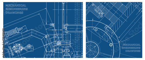 Engineering illustration set. Cover, flyer, banner, background