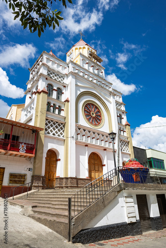 Betulia, Antioquia - Colombia. December 27, 2023. Immaculate Conception Parish, with its imposing architecture and picturesque surroundings photo