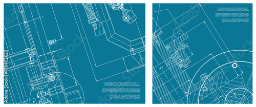 Engineering illustration set. Cover, flyer, banner, background