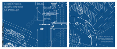 Engineering illustration set. Cover, flyer, banner, background