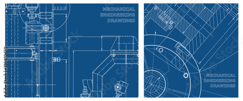 Engineering illustration set. Cover, flyer, banner, background
