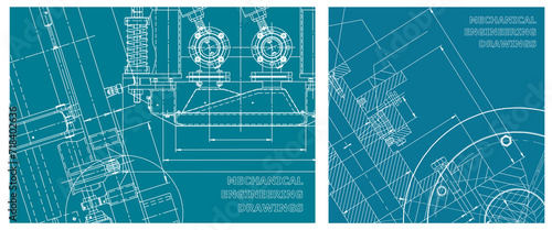Engineering illustration set. Cover, flyer, banner, background