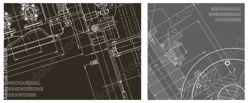 Engineering illustration set. Cover  flyer  banner  background