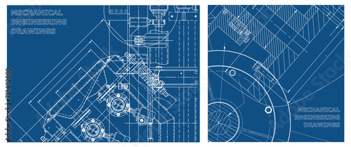 Engineering illustration set. Cover, flyer, banner, background