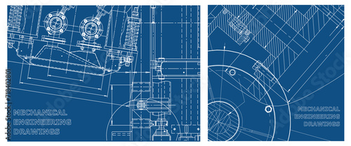 Engineering illustration set. Cover, flyer, banner, background