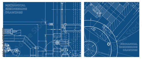 Engineering illustration set. Cover, flyer, banner, background