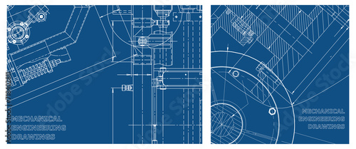 Engineering illustration set. Cover, flyer, banner, background