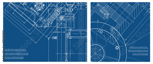 Engineering illustration set. Cover, flyer, banner, background