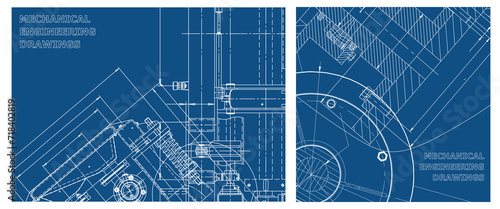 Engineering illustration set. Cover, flyer, banner, background